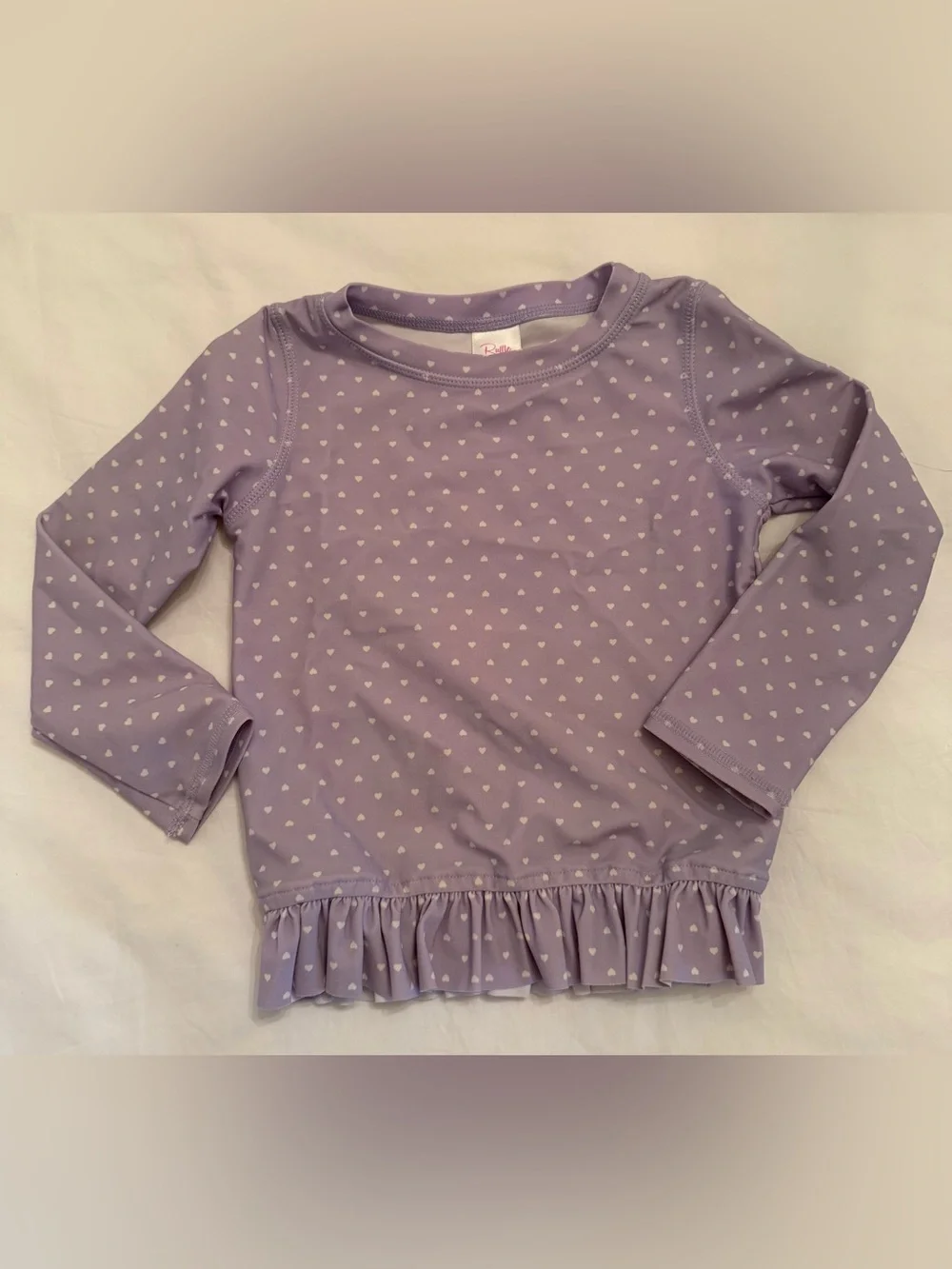 RuffleButts Lavender Heart Rash Guard 2-Piece Bikini Set Size 3 T